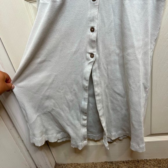 Free People Beach Bodycon Button Beige Strappy Backless Dress Large - Picture 4 of 10